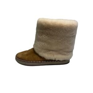 Ugg Kestrel Suede Shearling Chestnut Cuff Boots 9 Winter Warm Cozy Mocassins
